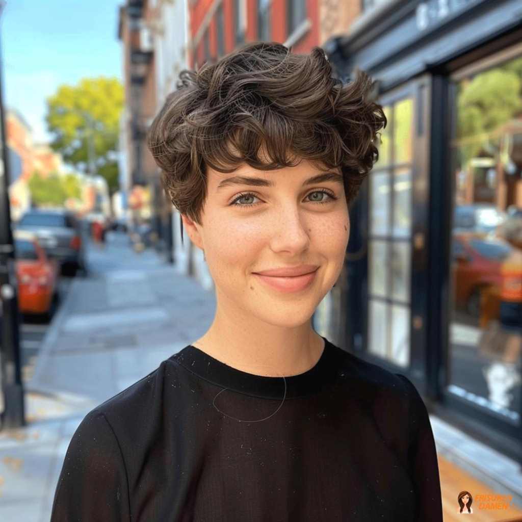 Lebhafter Locken-Pixie mit natürlicher Sprungkraft und weicher Kontur