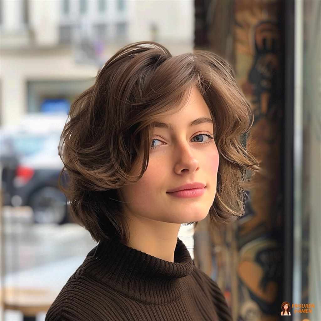 Lockere Wellen mit gestuftem Schnitt bei mittellangem Haar