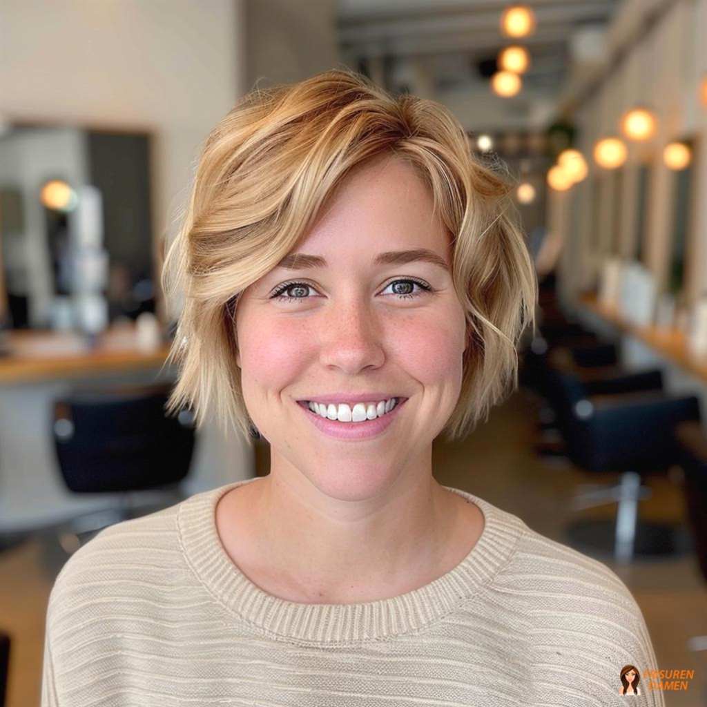 Bob mit seitlichem Pony für Damen, stufig und locker