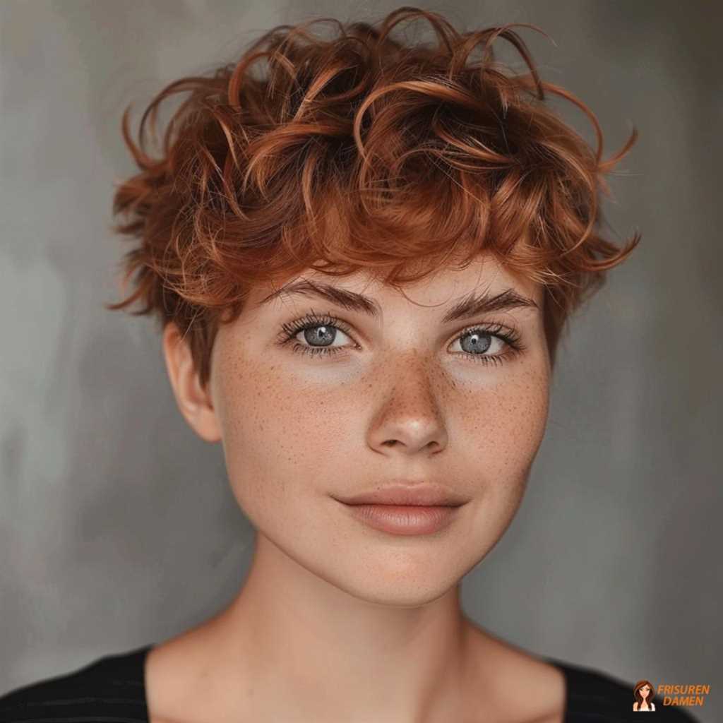 Verspielte Lockenfrisur für runde Gesichter mit natürlicher Leichtigkeit