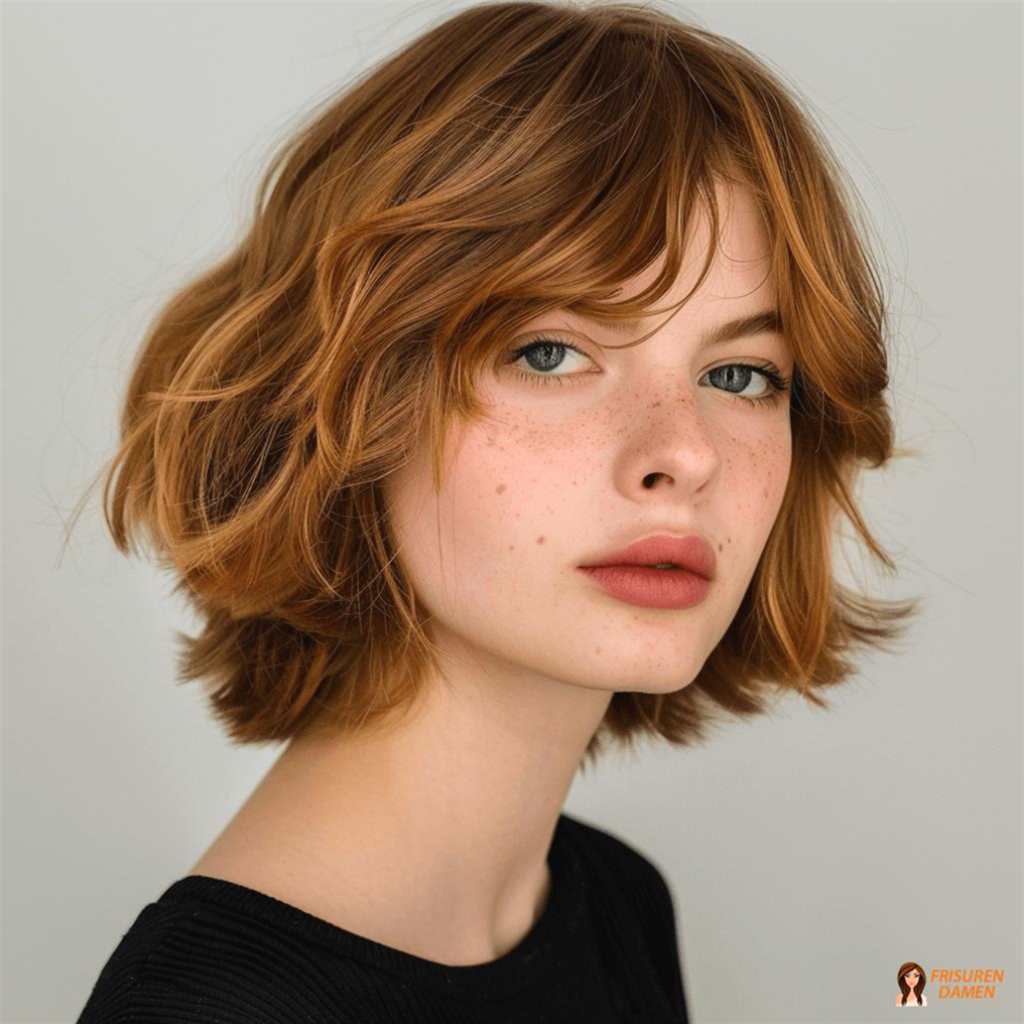 Lockiger halblanger Bob für Frauen mit verspielter Textur und natürlichem Volumen