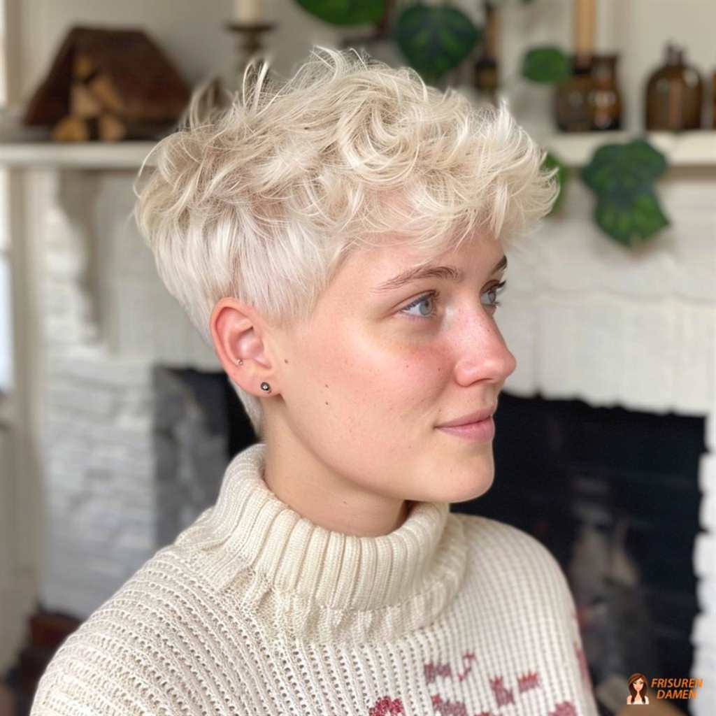 Lockiger Pixie Cut mit definierter Struktur für Damen