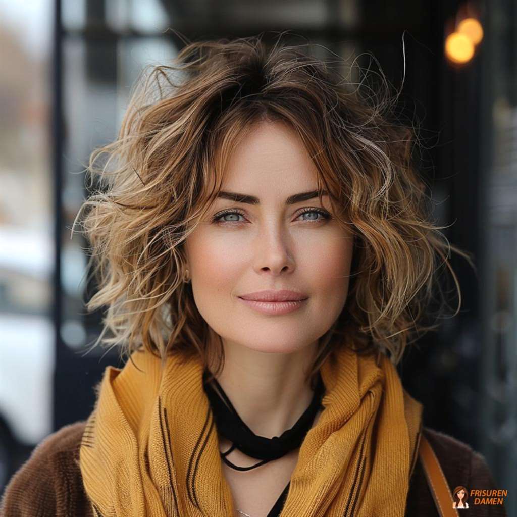 Lockiger Bob für Frauen ab 50 mit romantischer Note