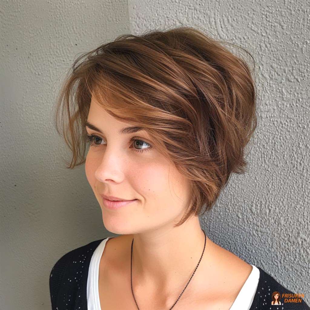Luftiger Haarschnitt für Frauen ab 60 ohne Brille mit leichter Bewegung