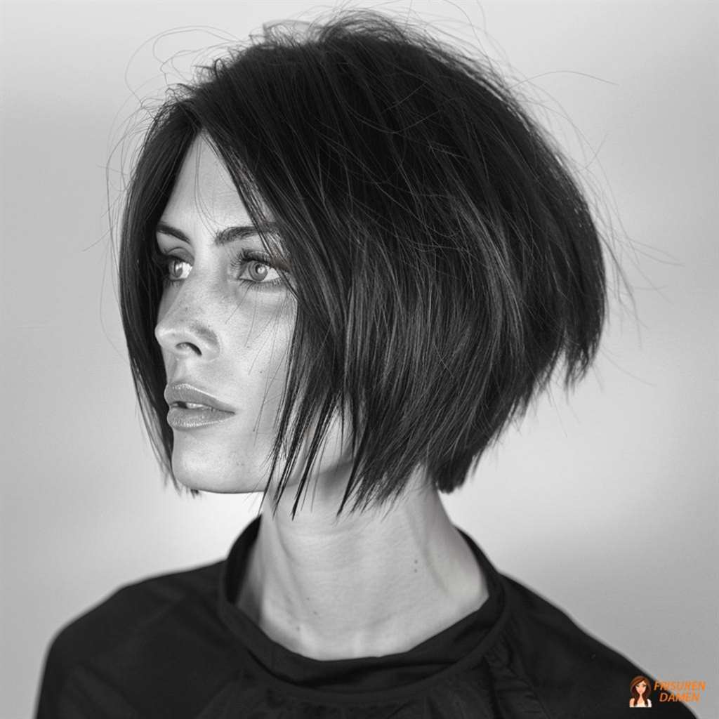 Markant gestufter Bob für Frauen ab 60 mit ausdrucksstarkem Look