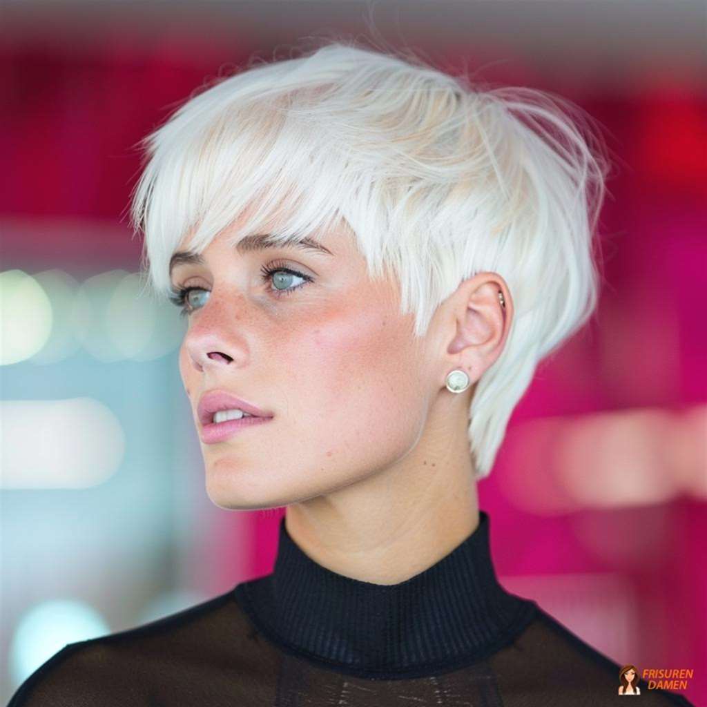Moderner Pixie-Cut mit Fransen als verjüngender Look für Frauen über 50