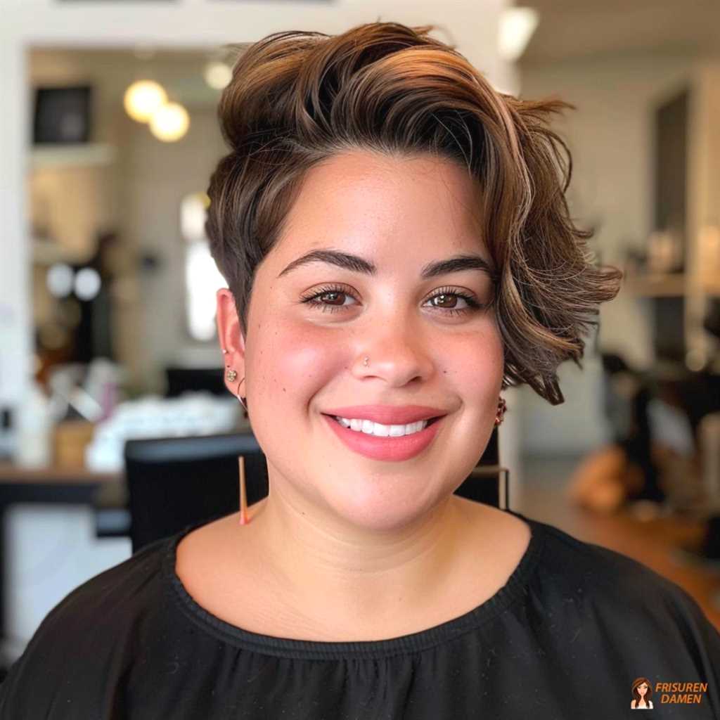 Moderne Frisuren für mollige Frauen mit Doppelkinn, die das Gesicht optisch strecken