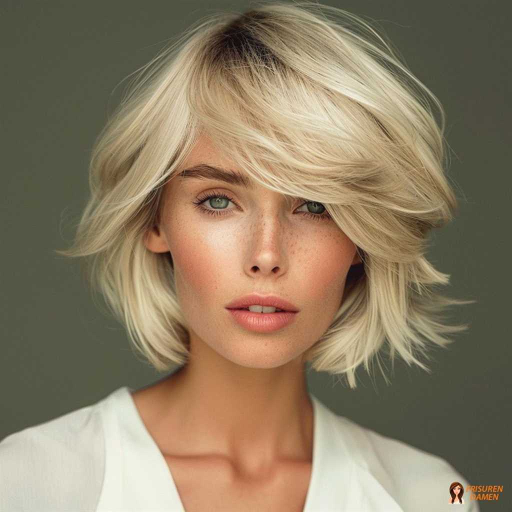 Gestufter Bob in hellem Blond für Frauen ab 60 mit Frischeeffekt