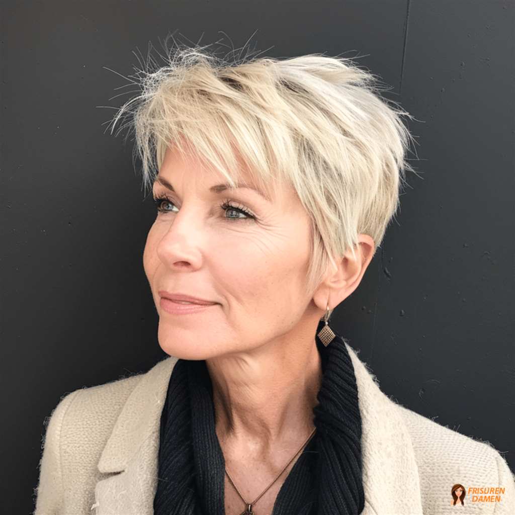 Moderne Kurzhaarfrisur mit klarer Form und elegantem Finish