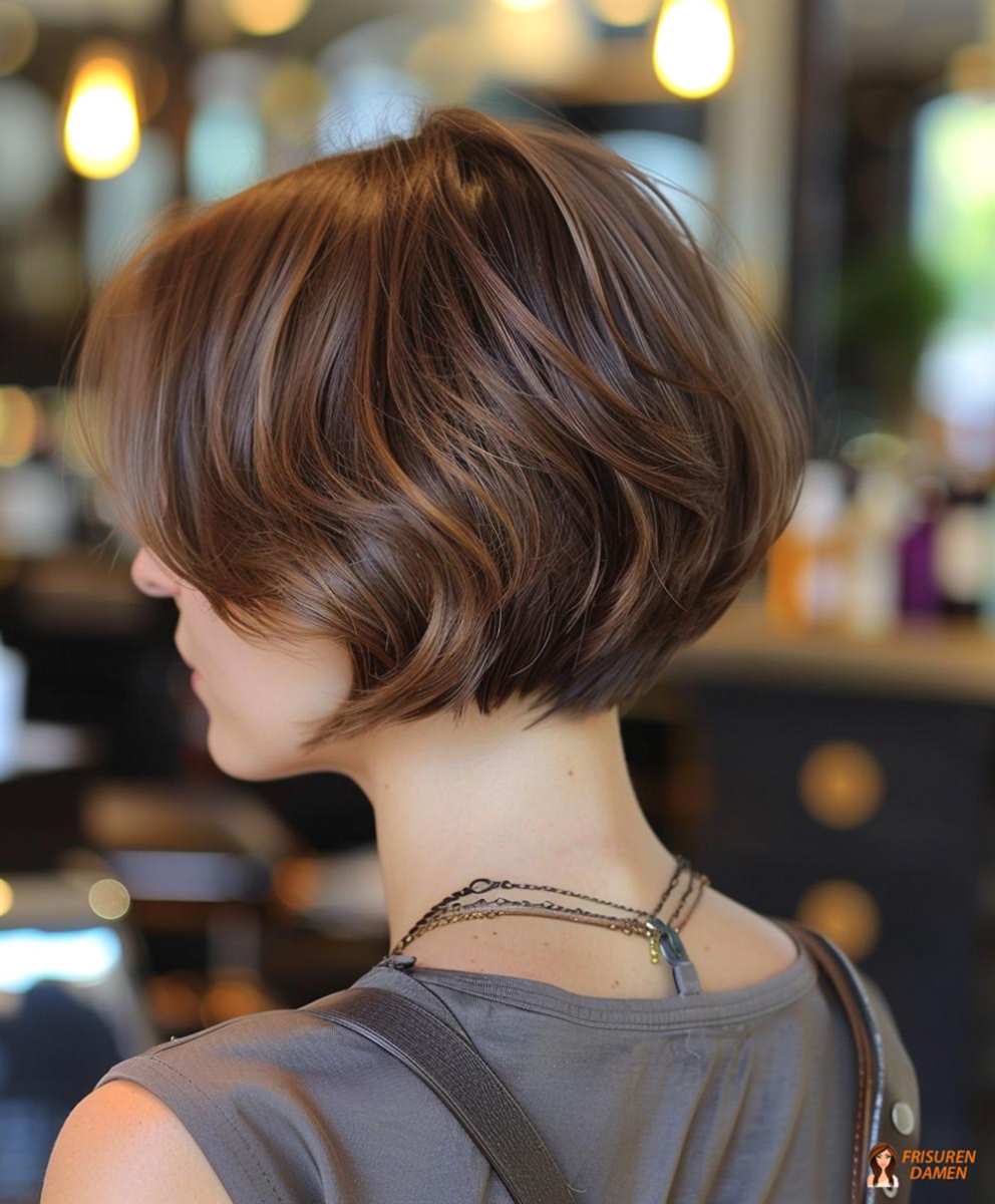 Moderner Bob für Frauen mit Retro-Touch und weichem Verlauf von hinten