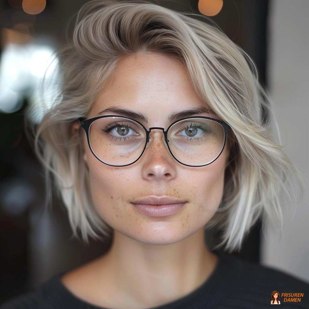 Weicher Bob für graues Haar ab 60 mit sanfter Bewegung, der die Gesichtszüge freundlich umrahmt