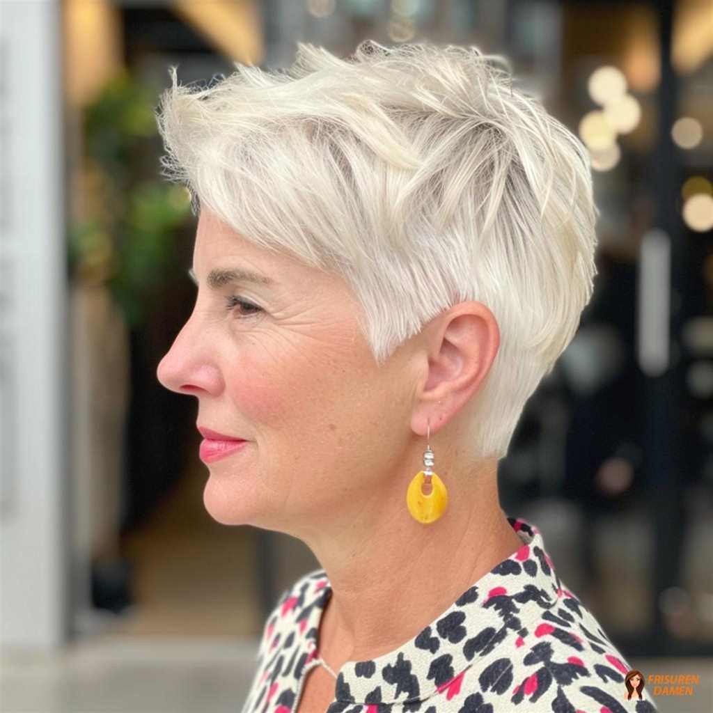 Moderner abgestufter Pixie für ältere Frauen