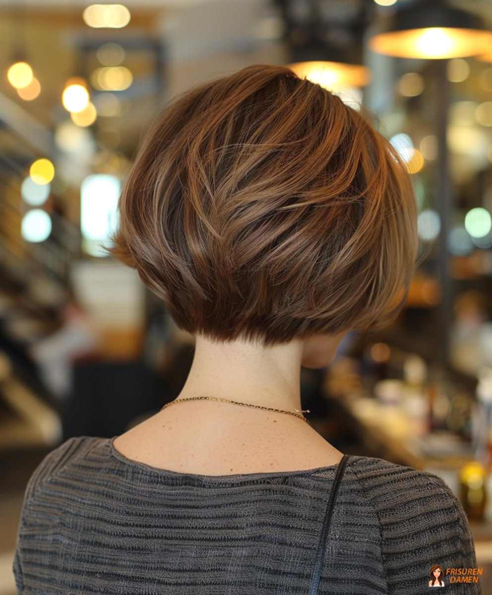 Kurz-Bob für Frauen mit dezentem Farbspiel und klarer Rückenform