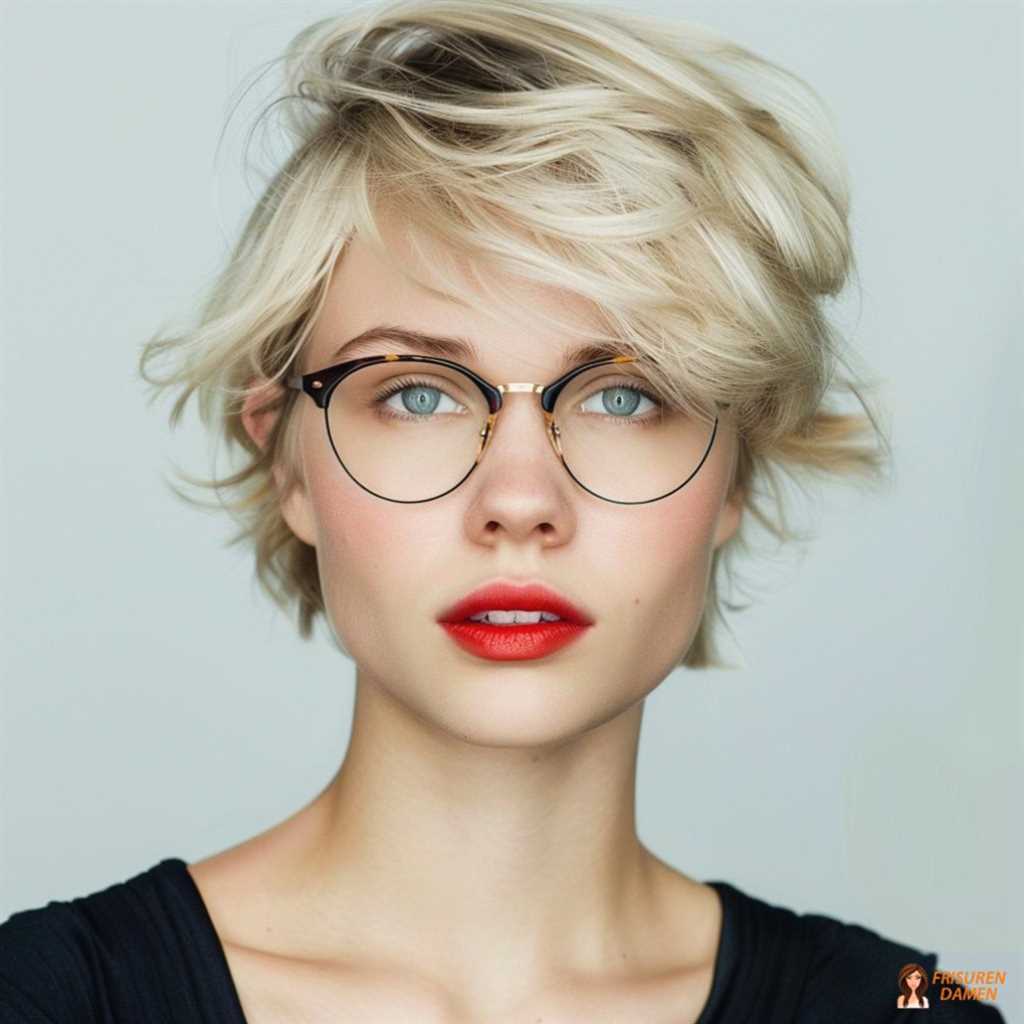 Moderner Kurzstyle für Frauen ab 60 mit Brille und klarer, frischer Form