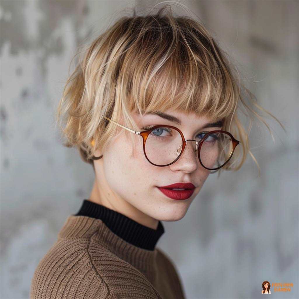 Moderner Kurzhaarschnitt ab 60 mit dynamischen Strähnen, der graues Haar lebendiger und definierter erscheinen lässt