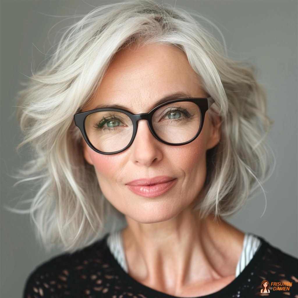 Moderner Silberglanz für Frauen ab 70 mit leichter Textur und frischem Finish