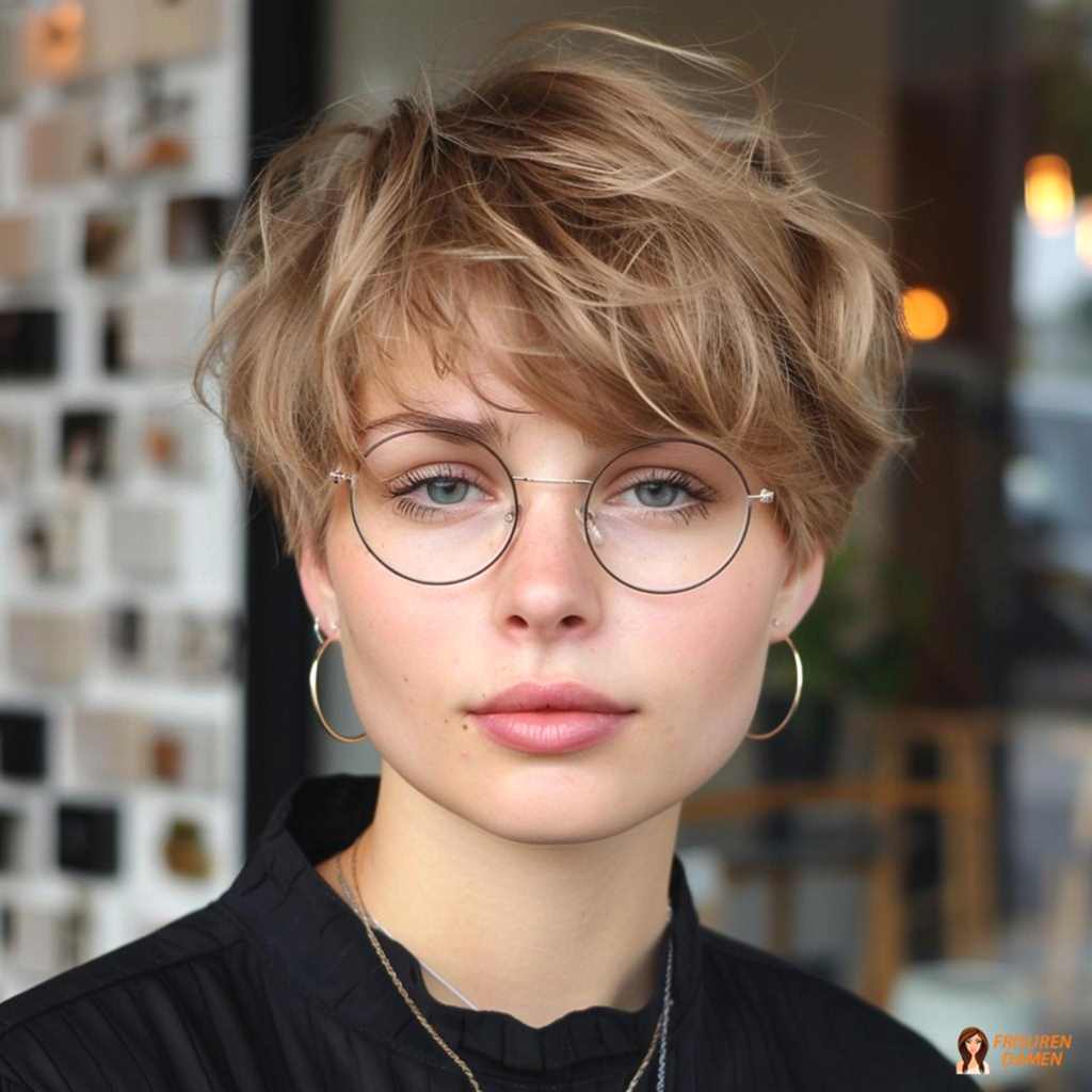 Klassischer Pixie mit modernem Twist ab 60, weiche Übergänge und gepflegtes Finish für graue Haare