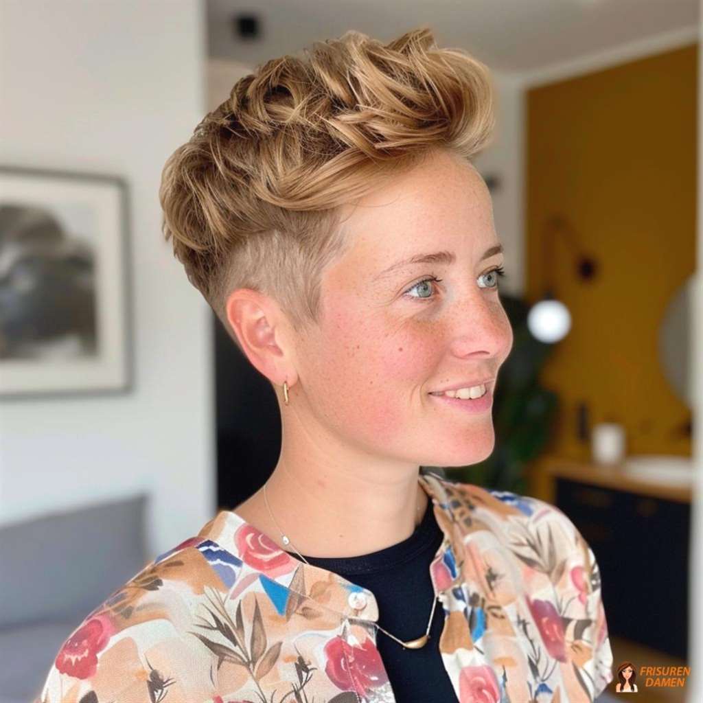 Moderner Undercut für Frauen mit extra voluminöser Oberseite und klarer Kontur