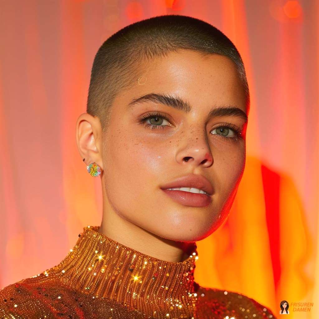Buzz Cut mit kreativen Akzenten für einen individuellen, mutigen Statement-Look