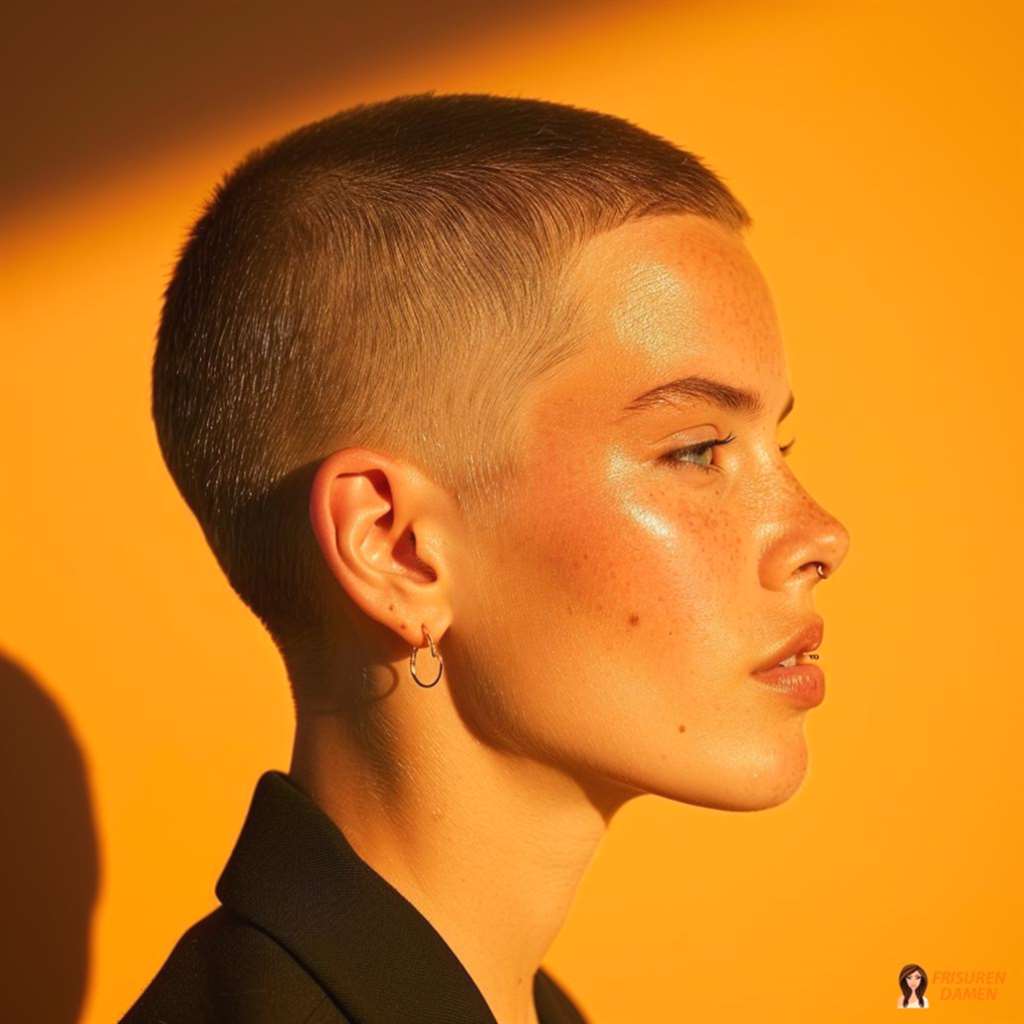 Ausdrucksstarker Buzz Cut mit klarer Kontur und markanter, moderner Wirkung
