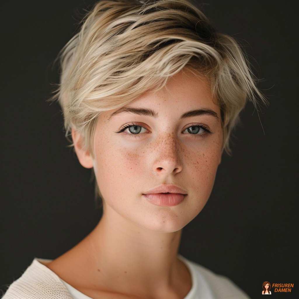 Natürlich lässiger Pixie Cut mit weichen Konturen für einen entspannten, modernen Look