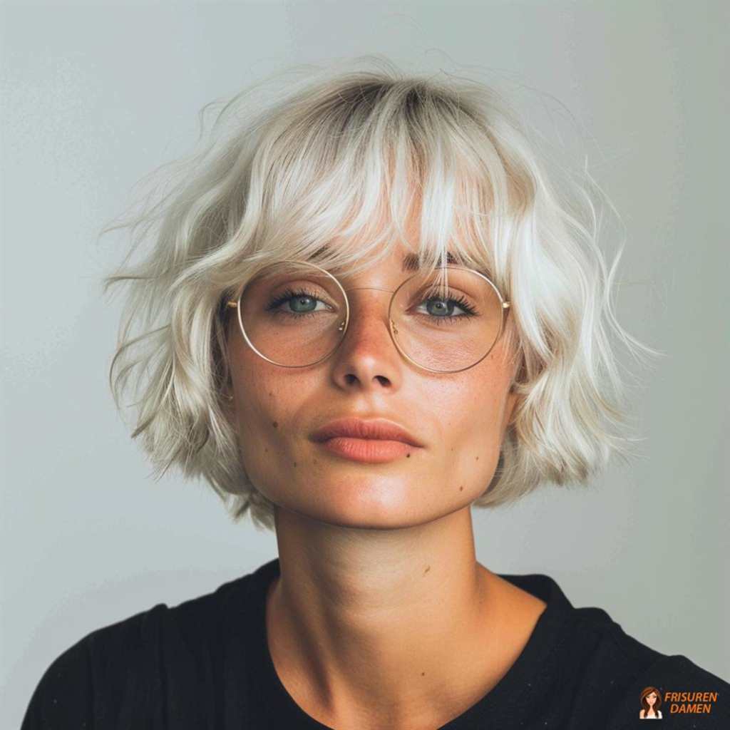 Natürlicher Look für Frauen ab 60 mit Brille und sanft fallenden Konturen