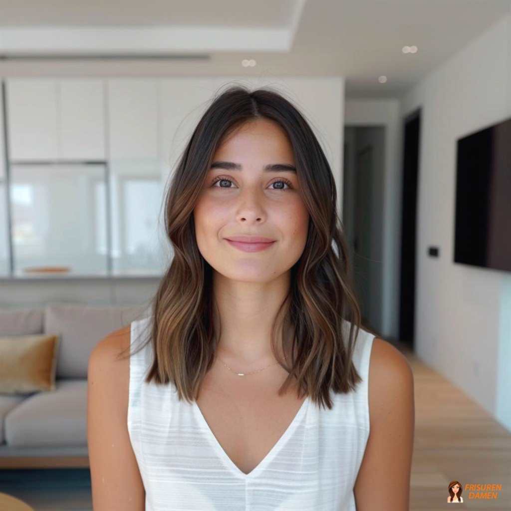 Natürliche mittellange Wellen für Frauen ab 40, ausgewogener Look mit frischem Effekt