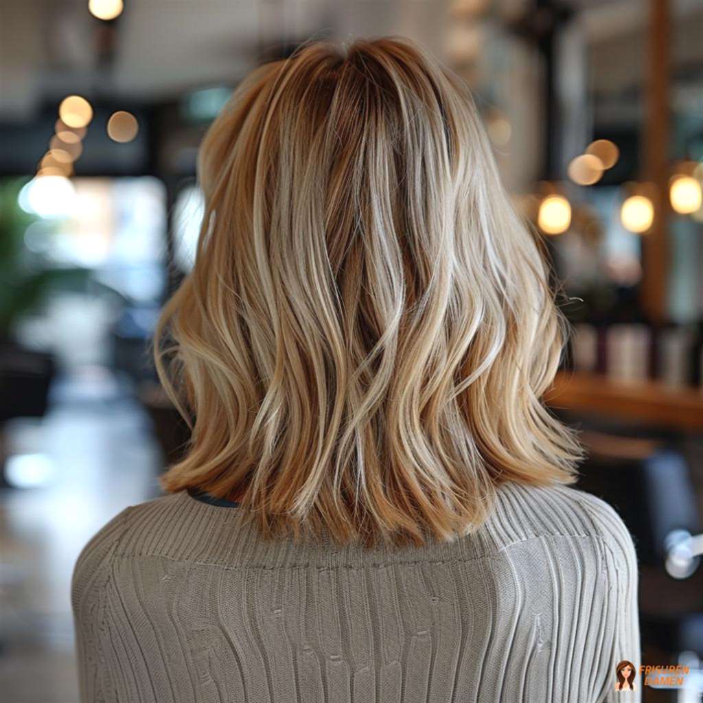 Natürliche schulterlange Wellen in Blond 2026 für Damen mit unkompliziertem Stil