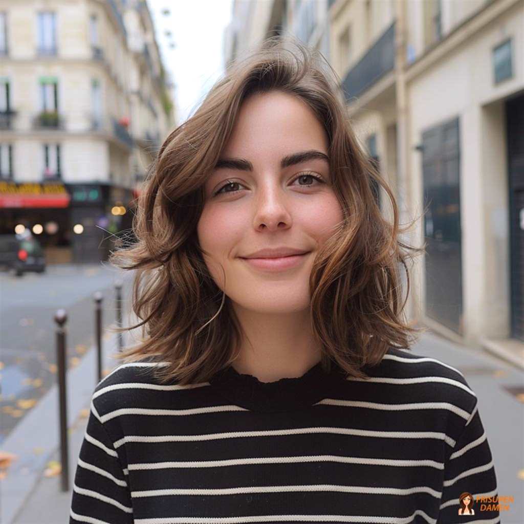 Natürliche Wellen im mittellangen Haar – Volumen und Leichtigkeit für Damen