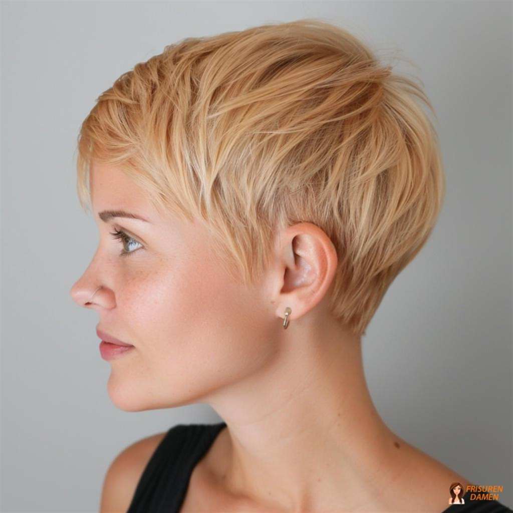 Natürlicher Blond-Pixie Cut mit weicher Ausstrahlung