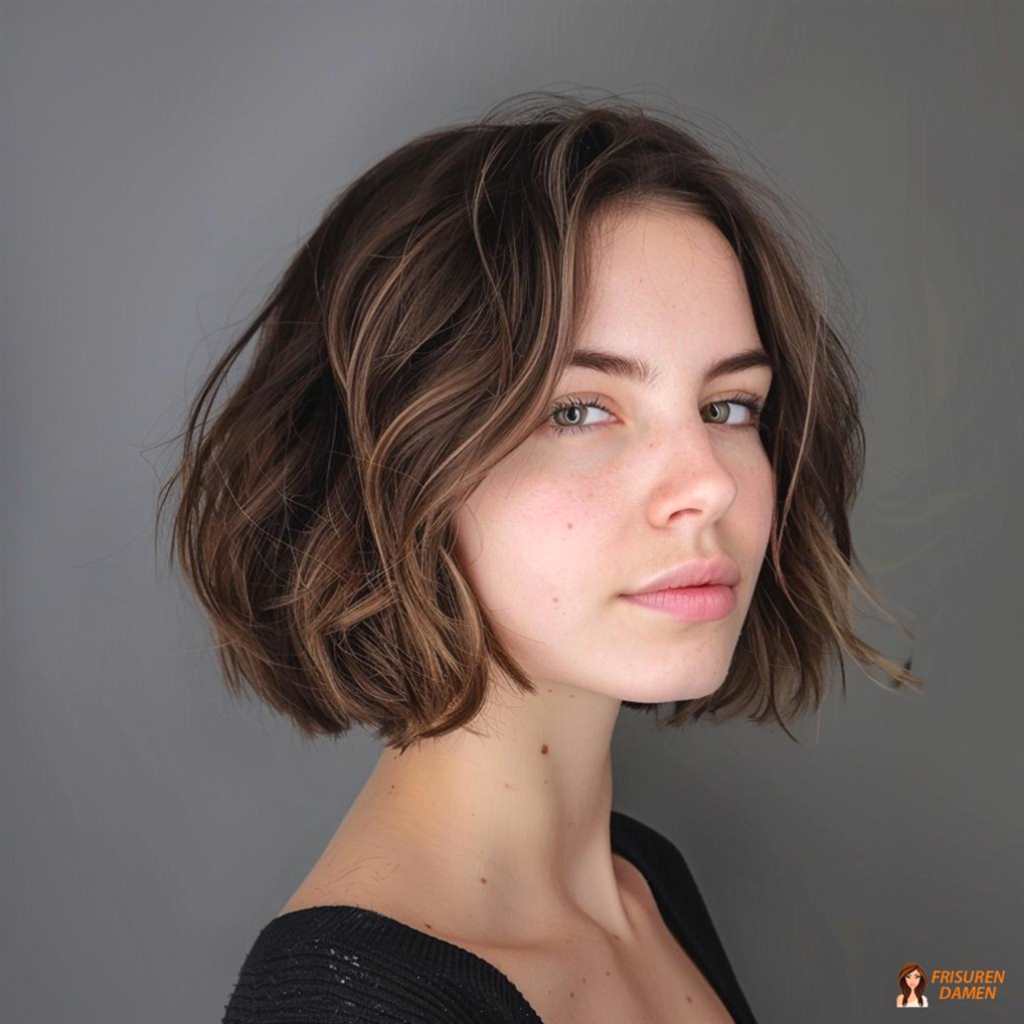 Sanft gestufte Frisur für mittellanges Haar mit Schwung