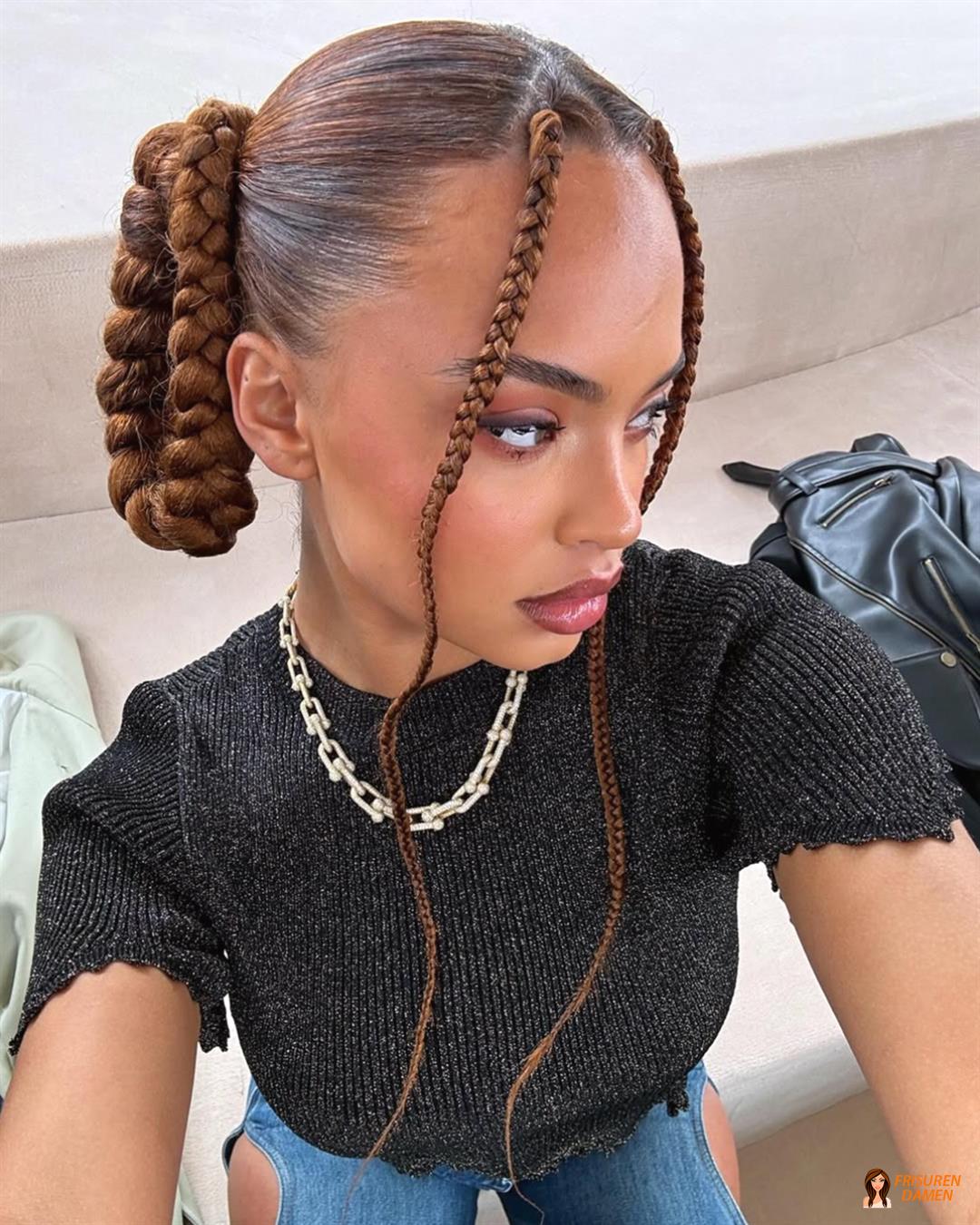 Pigtail Braids als frischer Flechtlook für Frauen