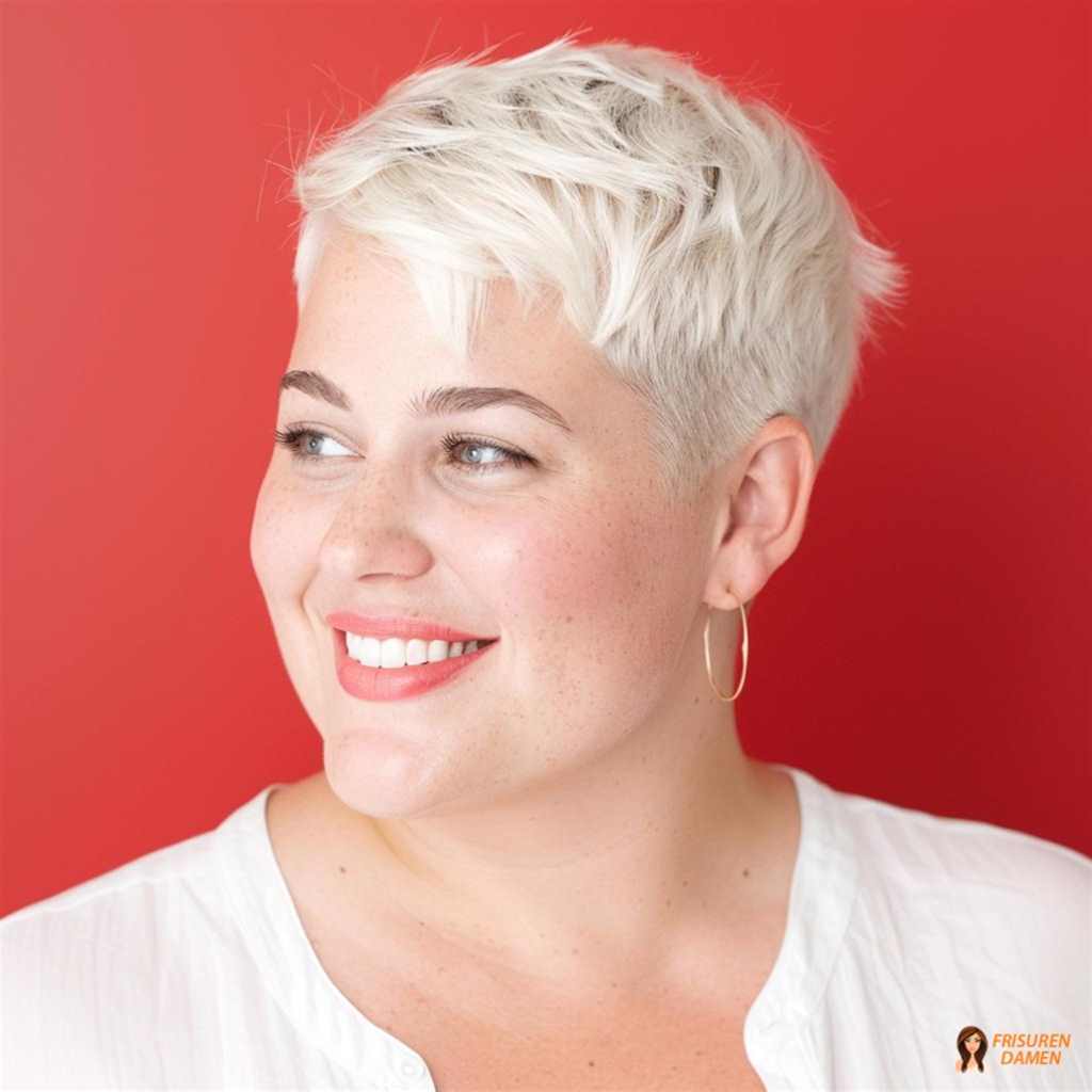 Pixie Cut mit Textur für mollige Frauen, schnelles Styling und moderne Leichtigkeit