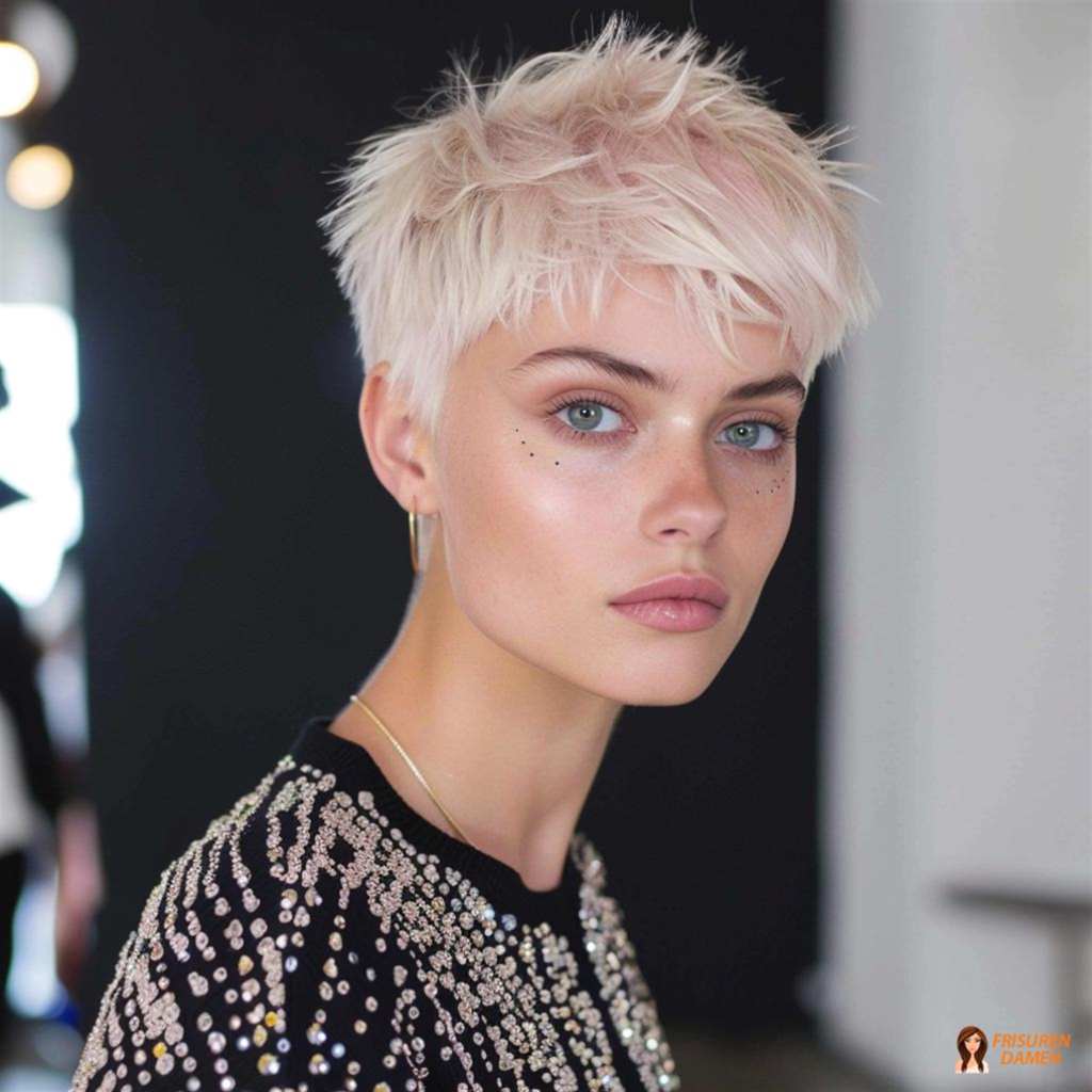 Platinblonder Pixie mit strukturierter Oberfläche
