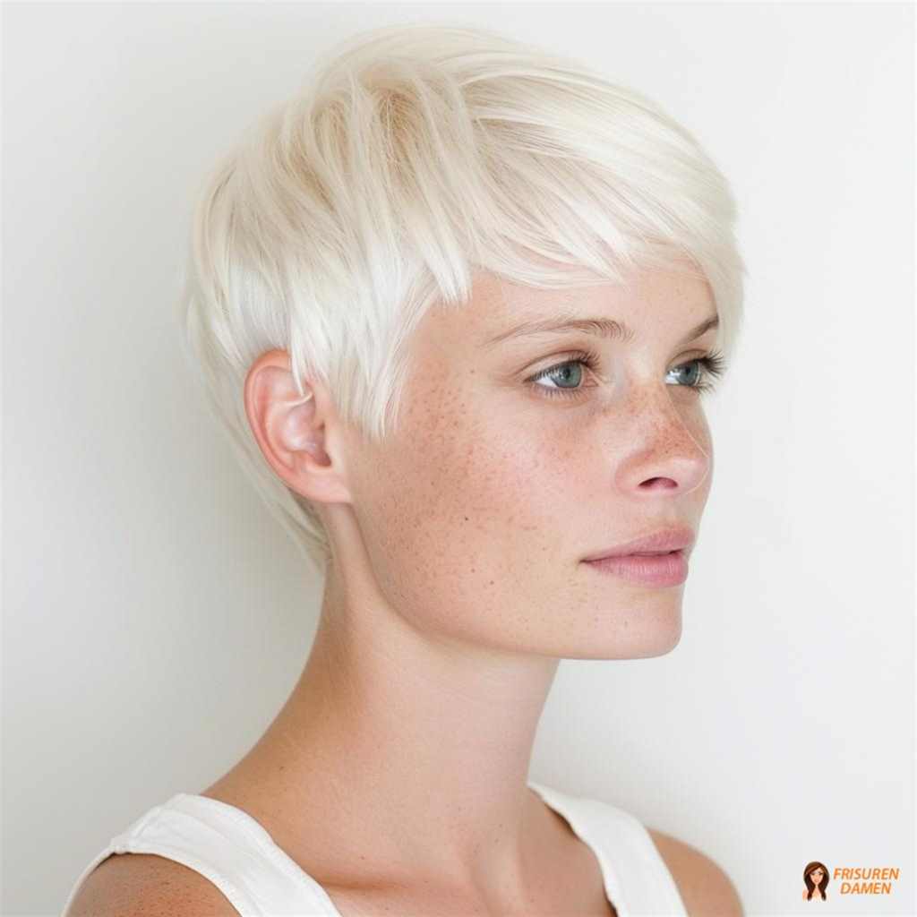 Platinblonder kurzer Bob für Frauen ab 50 mit moderner Eleganz