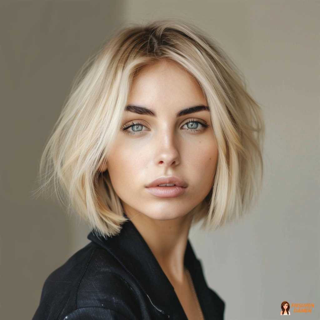 Kupferfarbener Stufenbob mit Raffinesse, der Wärme ins Gesicht bringt und lebendig wirkt