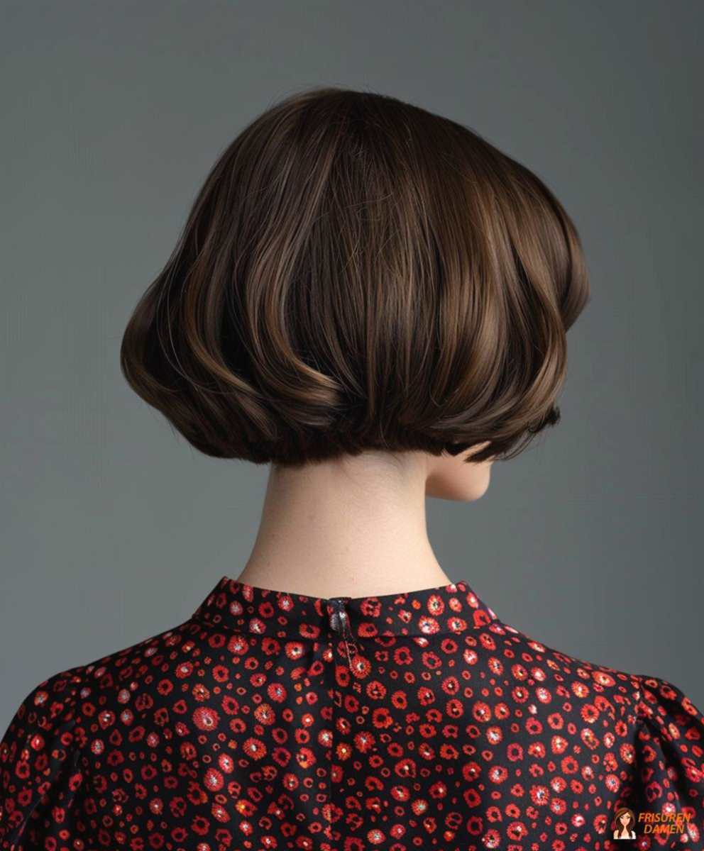 Weich gewellter Retro-Bob für Frauen mit natürlichem Schwung von hinten