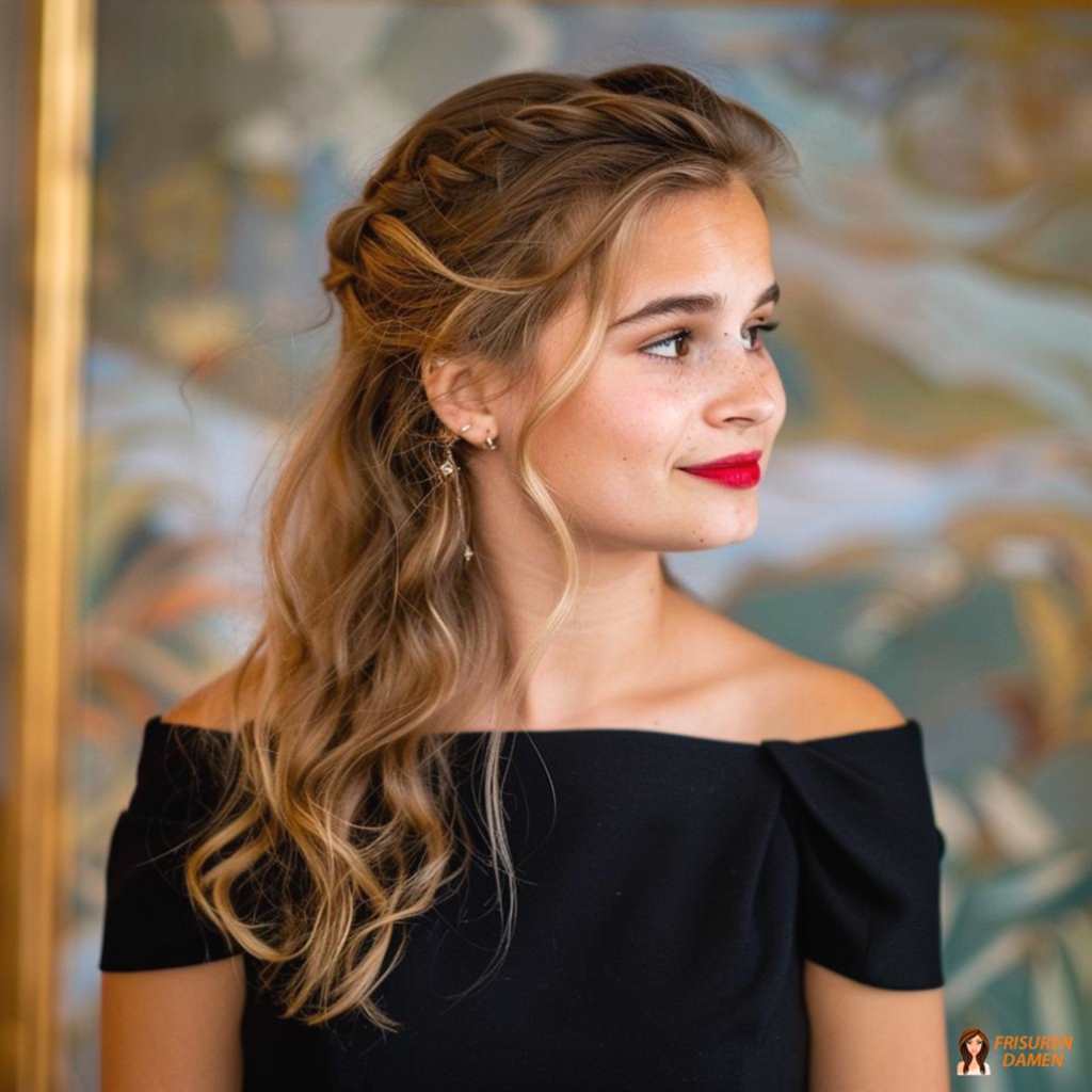 Romantisch geflochtener Halboffen-Look für Damen – zart und unkompliziert