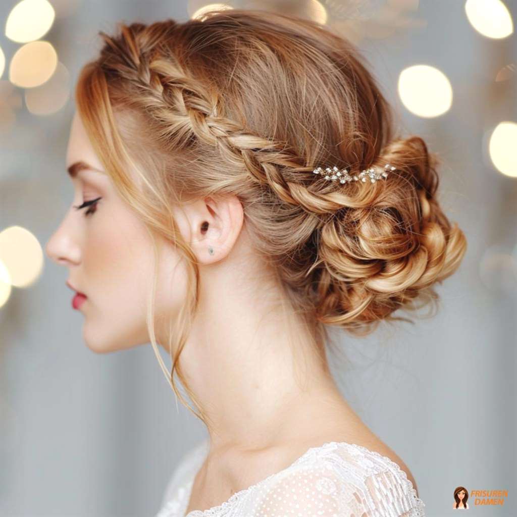 Romantischer Flecht-Dutt für Frauen ab 30, zarter Stil mit liebevollem Effekt