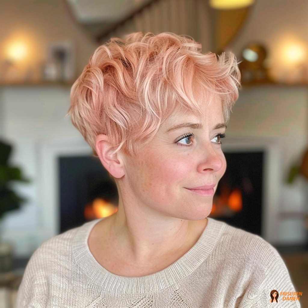 Roséfarbener Pixie Cut für Frauen mit Stil