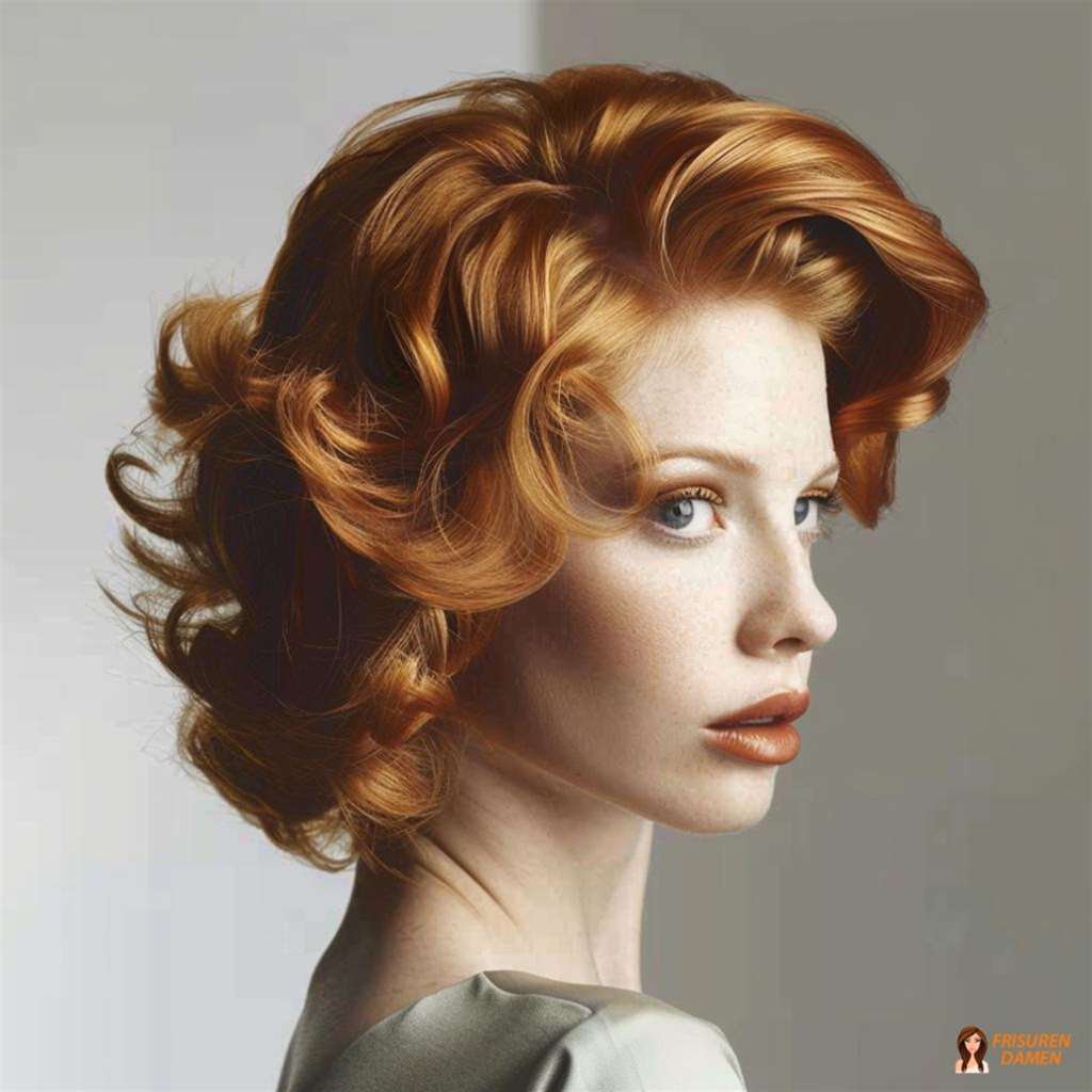 Rote Wellen mittellang für Frauen mit Vintage-Flair
