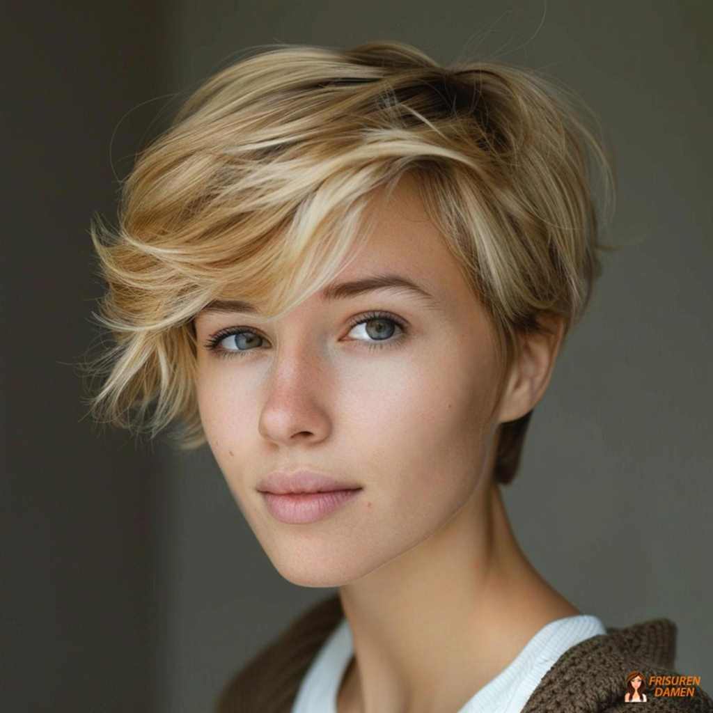 Gestufte Frisur mit Pixie-Elementen für Frauen