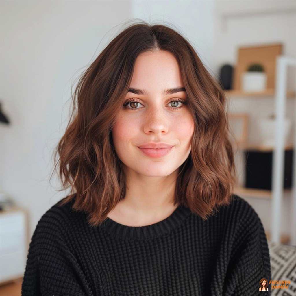Long Bob mit sanften Wellen für Frauen ab 30, moderner Look mit weicher Wirkung