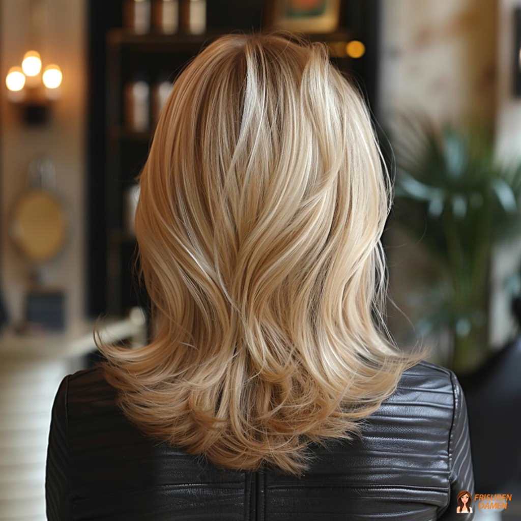 Sanfte Wellen in mittellangem blondem Haar für Damen 2026 mit natürlichem Volumen
