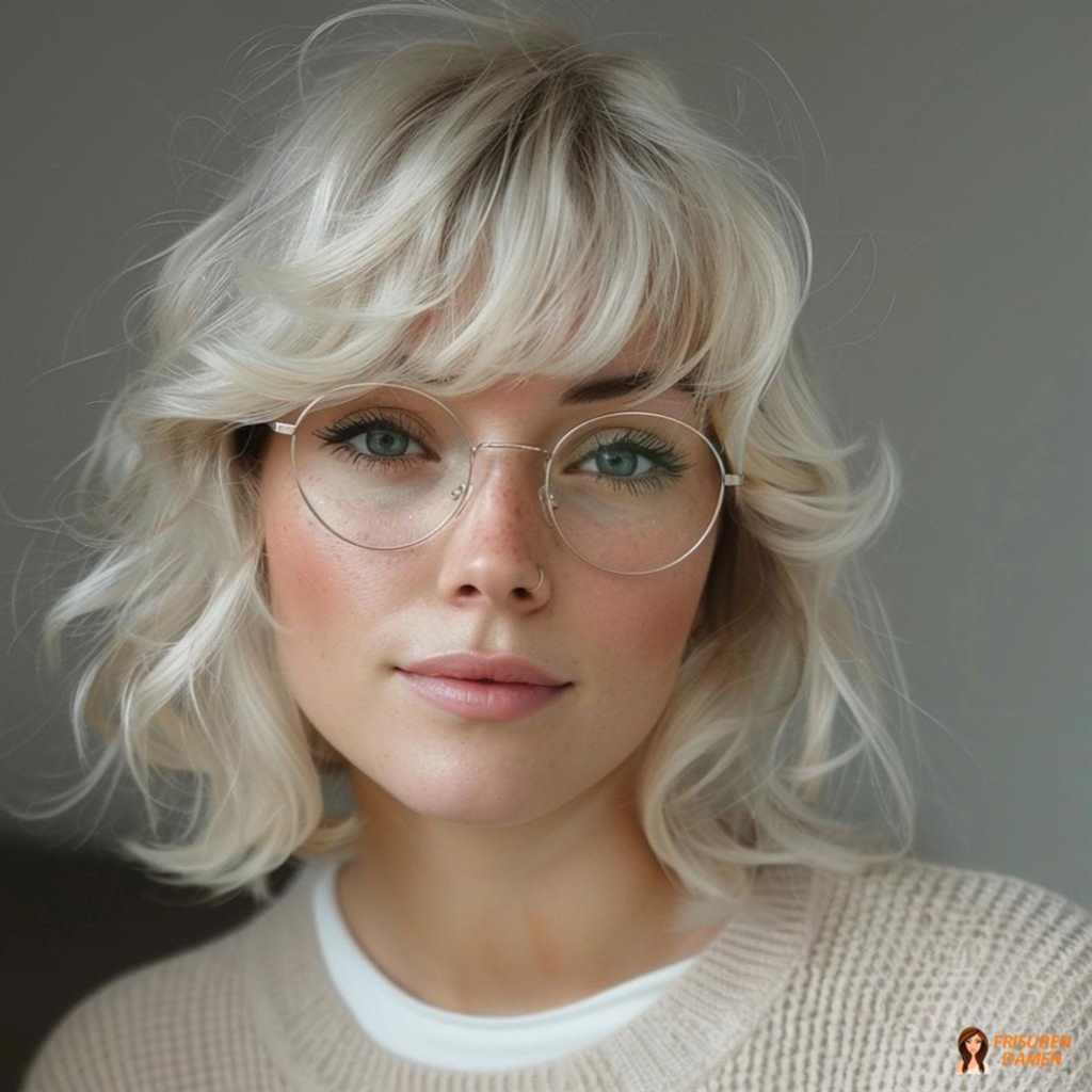 Sanftes Blond mit Wellen für Frauen ab 70, das das Gesicht weich aufhellt