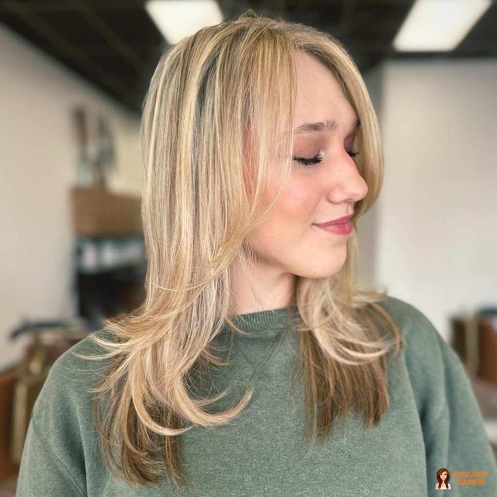 Gestufte Frisur für dünnes Haar mit sanftem Übergang und mehr Volumen