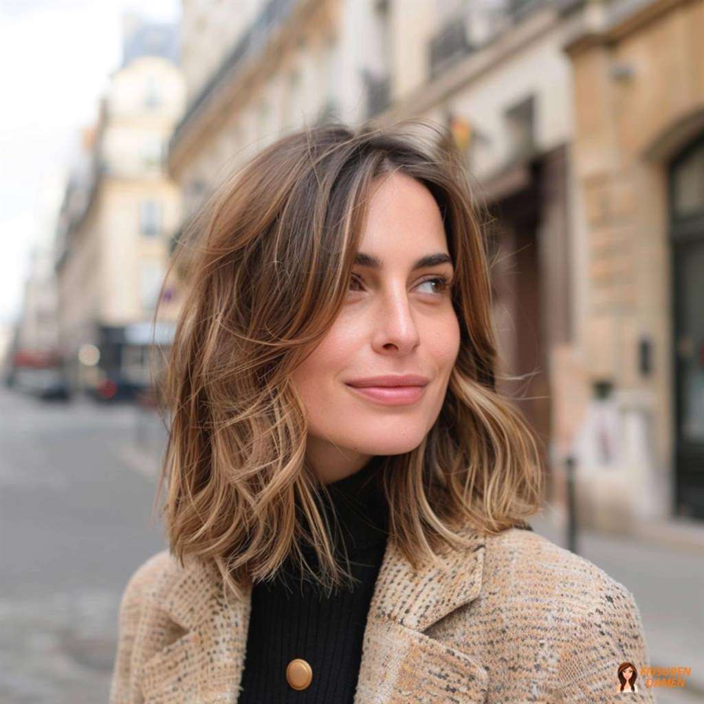 Schicker Long Bob mit sanften Wellen – zeitlos eleganter Look für Damen