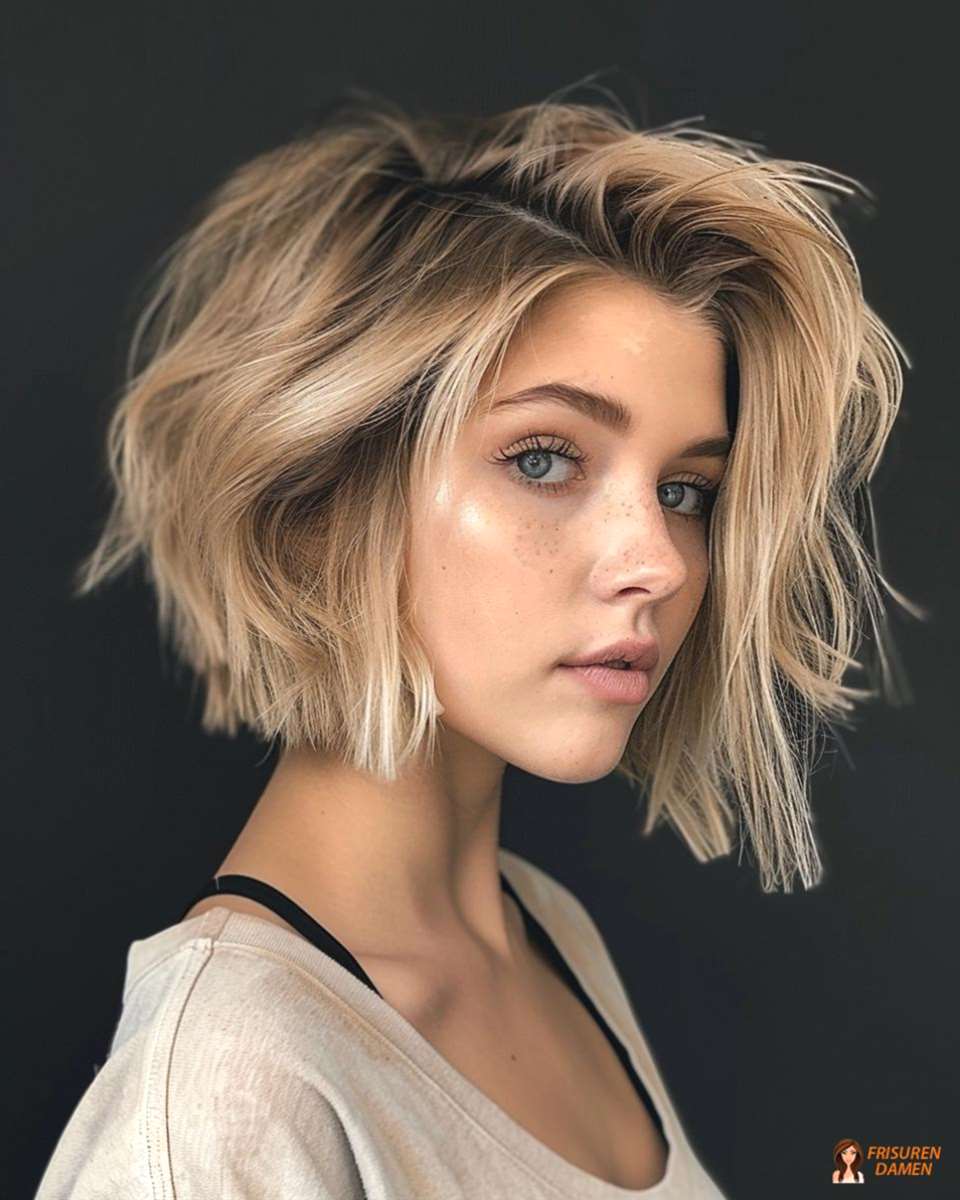 Schokoladenbrauner Bob für Frauen mit weichem Schwung und moderner Linie