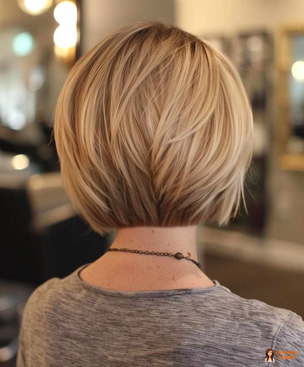 Schokoladen-Bob für Frauen mit sanftem Schwung und weicher Rückkontur