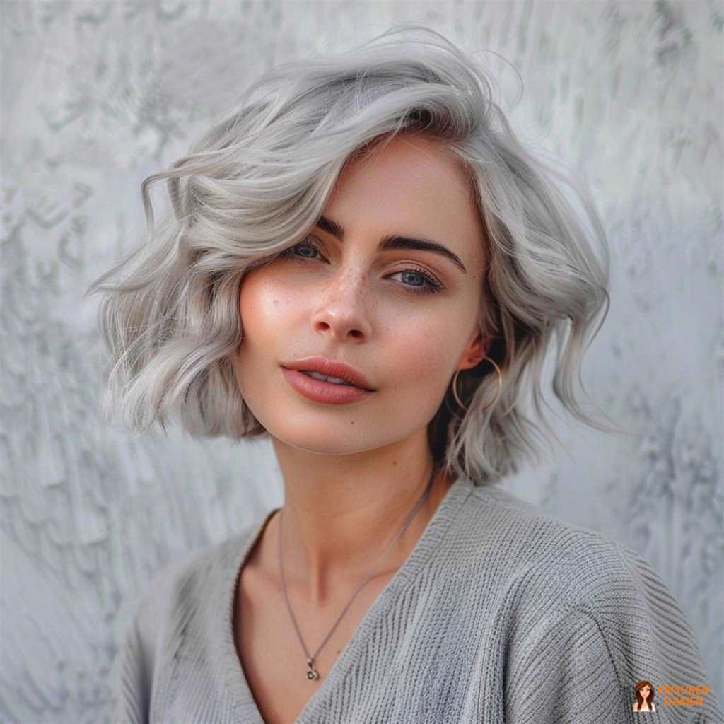 Silberglanz Frisur für Frauen im Trendstyle